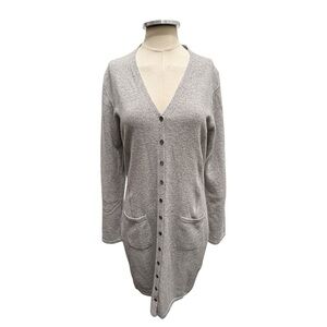 Marc Cain Cashmere Mid Length Button Up Cardigan Sweater Size N5 EU 42 US Large